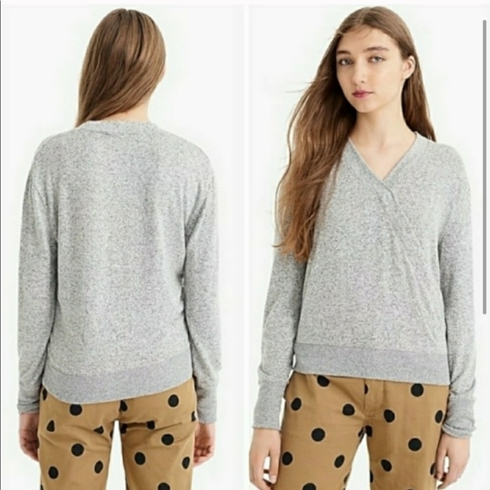 Jcrew Faux Wrap Surplice Sweater